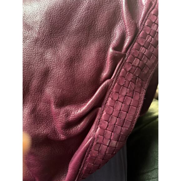 Frye melissa Hobo burgandy wine leather braided detail purse - Picture 2 of 8